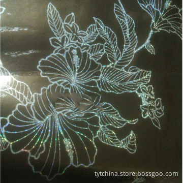 Big yellow leaf holographic hot stamping film for leather, textile